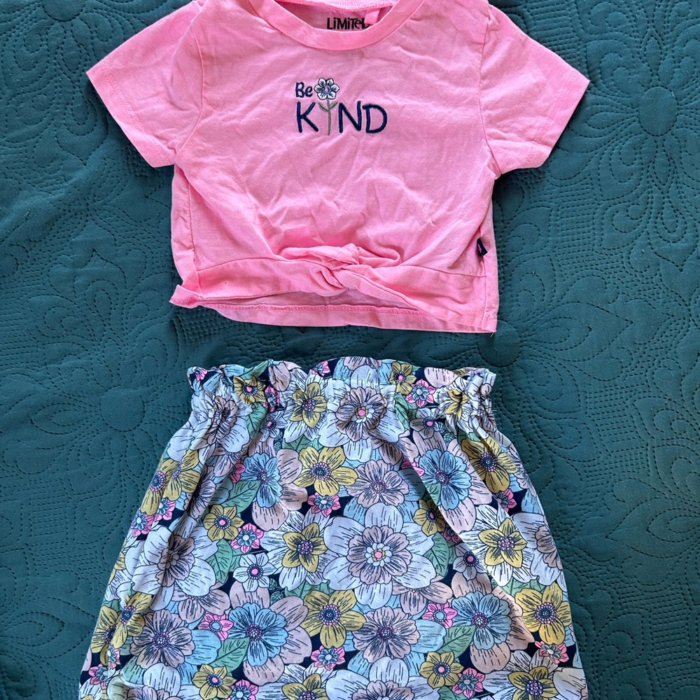 Limited Too Pink and Floral Kids Skirt